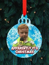 Funny Apparently Kid Meme Christmas Ornament Unique Gift Secrets Santa Best Joke