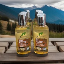 6x Dr Organic Moroccan Argan Oil Shampoo 75ml Travel Size Moisture Repair