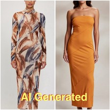 2 Fashion Nova Midi Dresses Sz Large Work of Art, Laguna Summer Orange One NWT