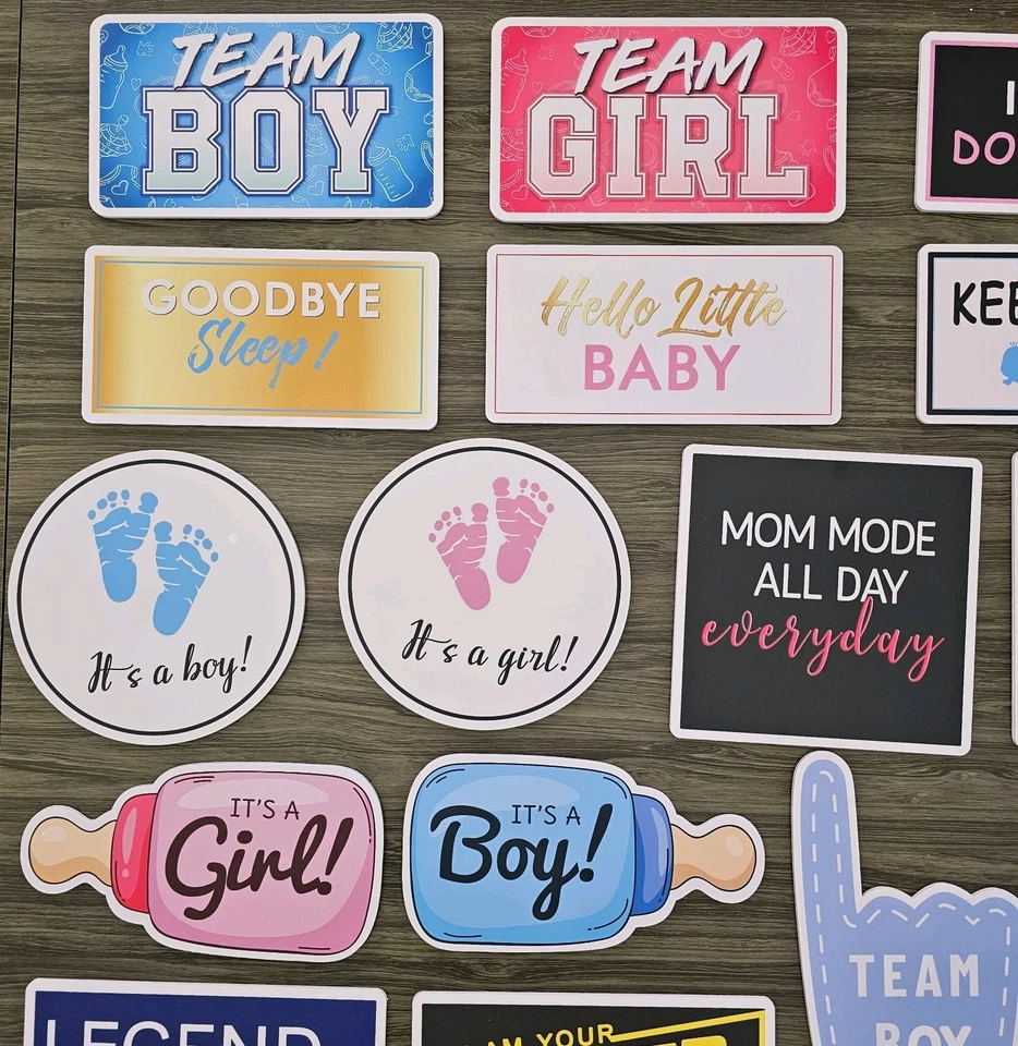 20designs 10pcs Gender Reveal Photobooth PVC Props, Baby Shower photobooth PROPS - Image 3 of 4