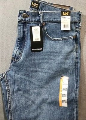 Lee Men's Jeans   Relaxed Fit   Straight Leg   34x30  TRUE BLUE    NTW