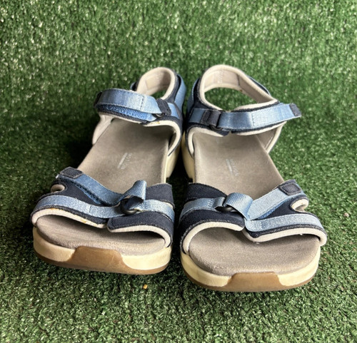 Clarks Solan Drift Adjustable Strappy Walking Sport Sandals Blue Womens Size