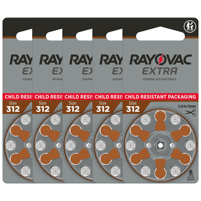 Rayovac Extra Size 312 Zinc Air Hearing Aid Batteries (30 Count)