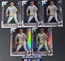 Alex Mcfarlane 1st 2022 Bowman Chrome Draft 2 Refractors 3 Base Phillies Lot 5