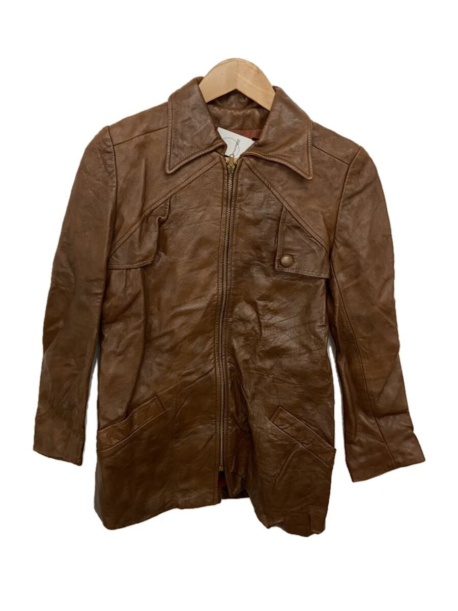 Leather Jacket Blouson/-/Leather/Brown/Plain// 1712