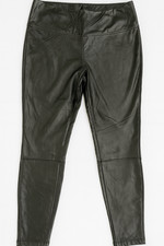 A New Day High Waist Pull On Black Faux Leather Pants Leggings Size Med-A294