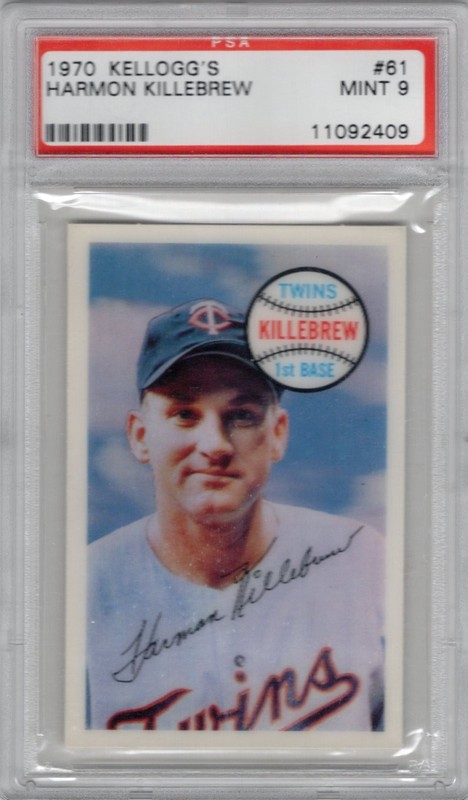 1970 Kellogg's Set Break #61 Harmon Killebrew Minnesota Twins HOF PSA 9 MINT