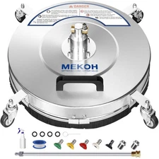 MEKOH 18 Pressure Washer Surface Cleaner 4500 PSI，4 Wheels Stainless Steel Po...