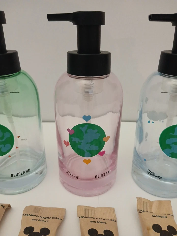 Disney Blueland Juego de 3 Dispensadores de Jabón de Vidrio con Iris Agave Jabón de Manos Foto 3 de 4