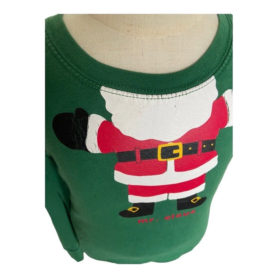 Pijama Gymboree Meninos Tamanho 5 Verde Branco Mr. Claus Papai Noel Listrado Gymmies Macio - Imagem 3 de 4