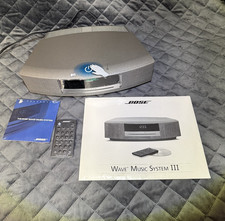 Bose Wave Music System III CD AM FM Radio Titanium Silver Open Box Tested Remote