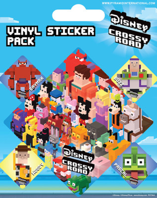 Vinyl Sticker / Aufkleber-Set CROSSY ROAD - Disney  1x groß 4x klein PS7364 NEU