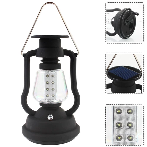 LED Solarleuchte Camping Lampe USB Aufladbar Laterne Akku Zelt Licht Outdoor NEU - Bild 3 von 9