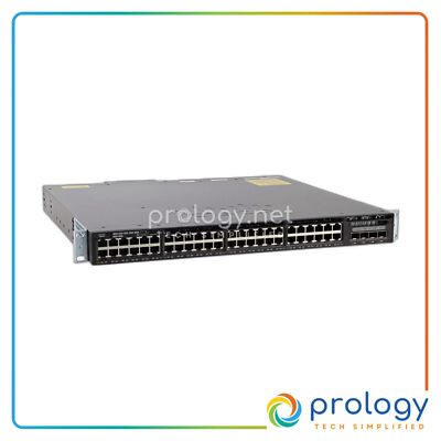 Cisco WS-C3650-48FS-E 48 Port Gigabit Full PoE 4x1G Uplink IP Services Switch