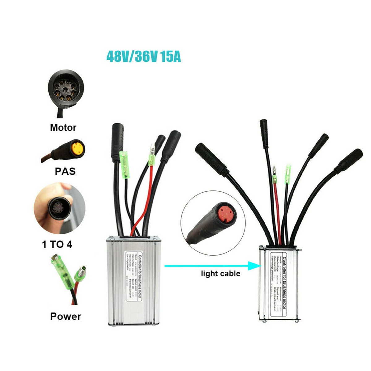 E-Bike Elektrofahrrad 36V/48V KT-15A Controller für 250W 350W Brushless Motor | eBay
