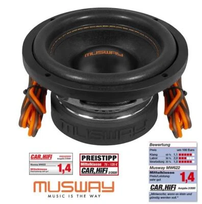 MUSWAY MWS622 Subwoofer 16,5 cm (6.5") Woofer 300 Watt inkl. 1m Anschlusskabel - Bild 1 von 4