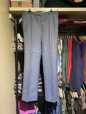Vtg 70s 80s Gutos Mens wool Blue dress pants trousers 34x33 OPTI Zipper