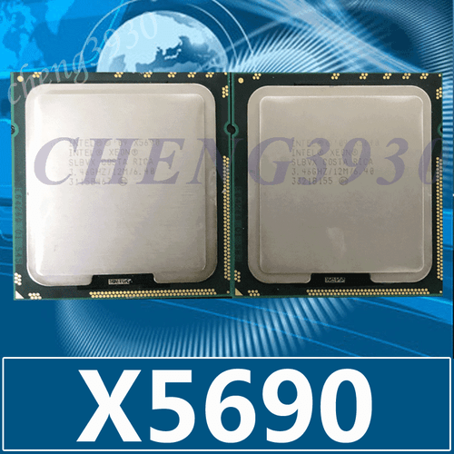 A pair of matching ntel Xeon X5690 3.46 GHz Six Core  Processor cpu - Picture 1 of 1