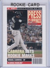 MIGUEL CABRERA ROOKIE CARD Classic Clippings Baseball RC Marlins Detroit Tigers!
