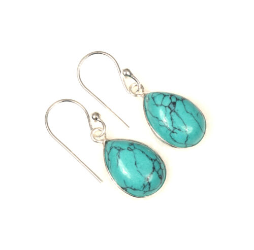 925 Solid Sterling Silver Green Onyx,Garnet Multi Stone Hook Earring Ji760 - Picture 26 of 81
