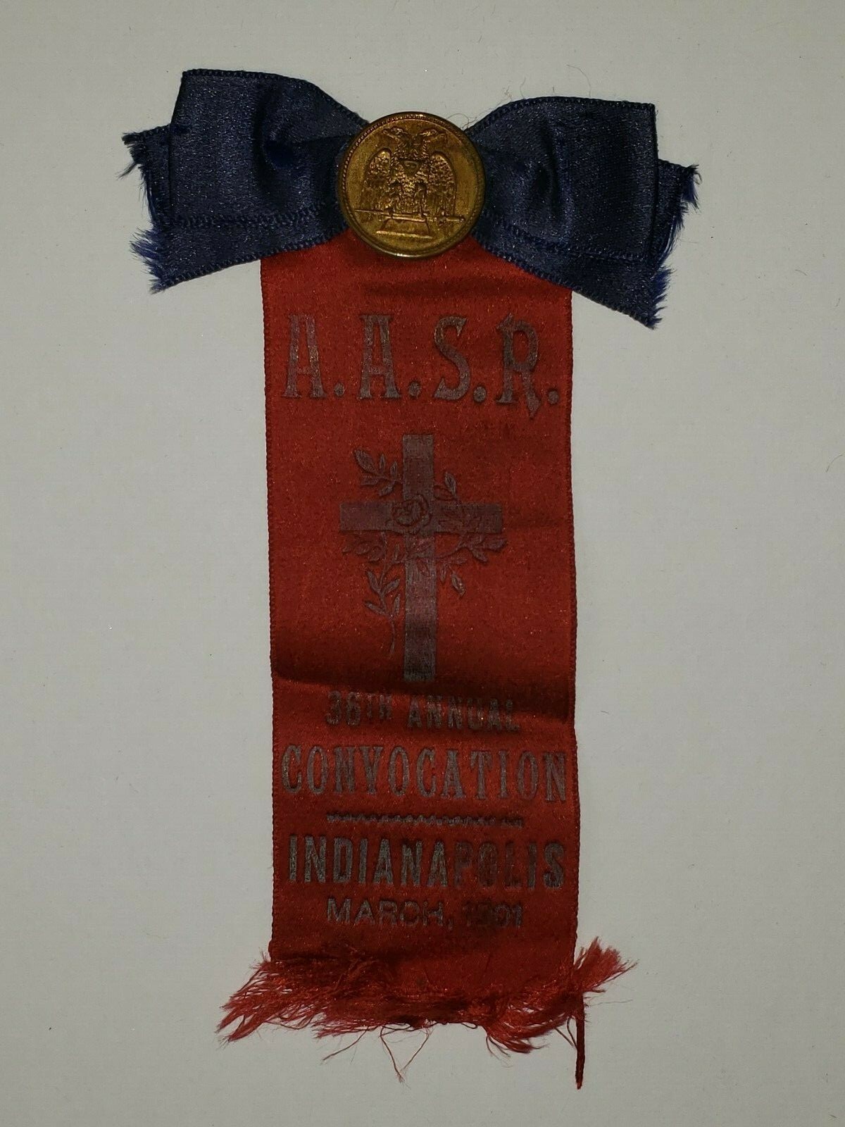 Scottish Rite Ribbon 1901 Indianapolis Ancient Accepted Scottish Rite AASR Indiana Ribbon | eBay