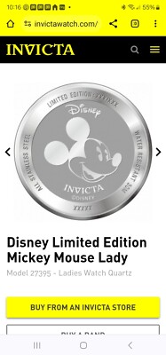 NEW RARE Invicta Limited Edition Disney Mickey Mouse Women's Watch