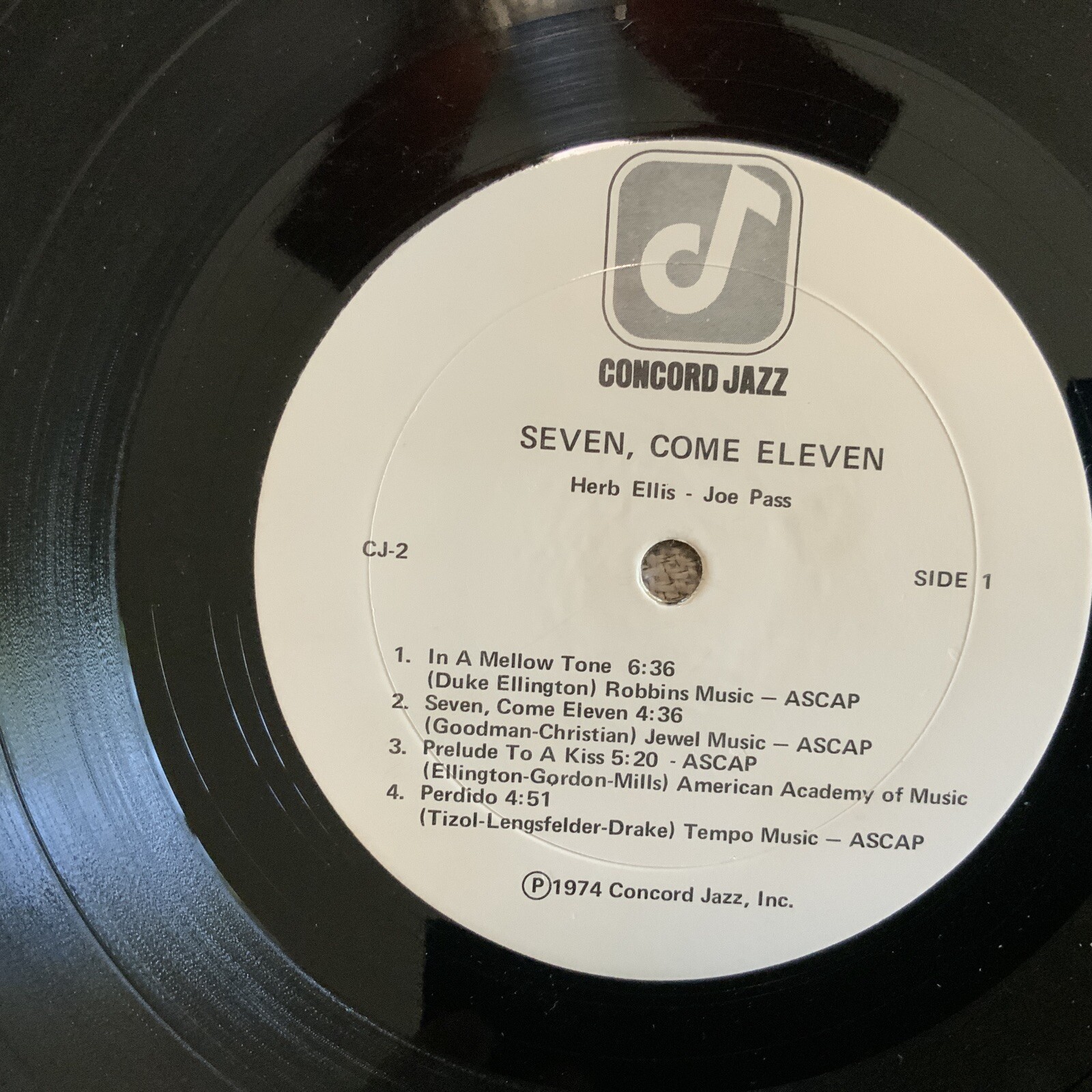 HERB ELLIS & JOE PASS SEVEN, COME ELEVEN VINYL LP CONCORD JAZZ CJ2
