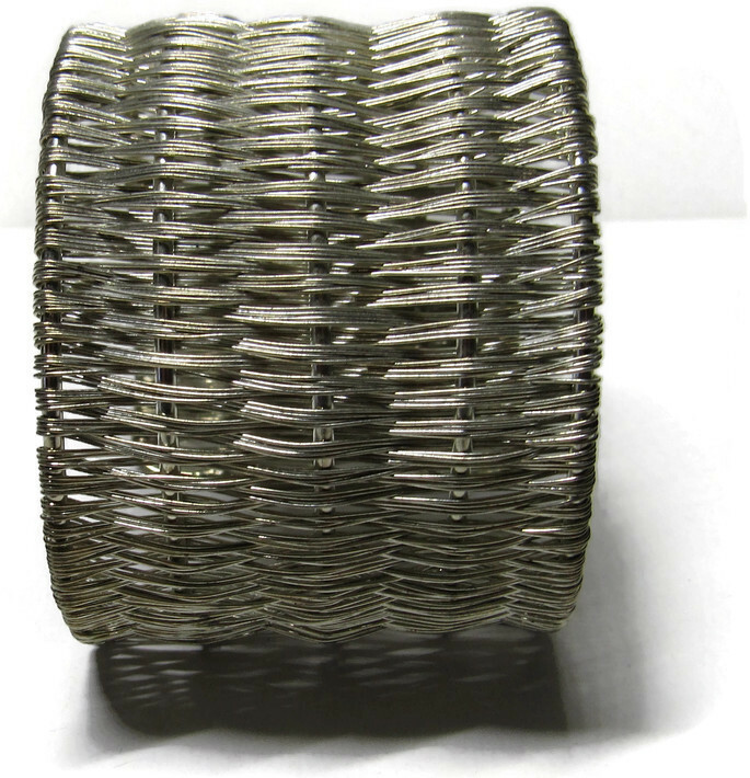 Cuff Bracelet Wide Statement Silver-tone Metal Ba… - image 3