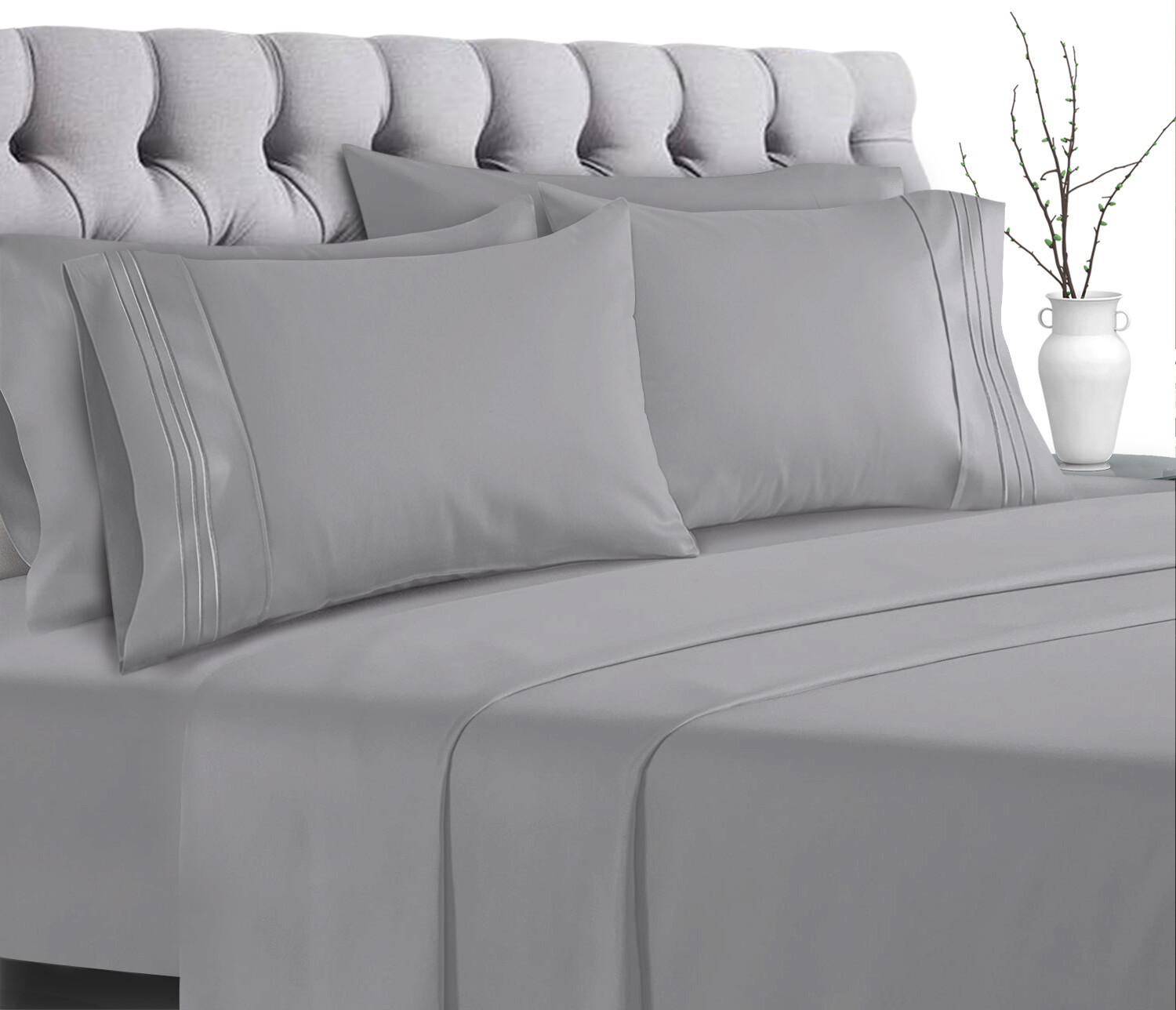 Split Top Queen Sheet Set (Flex), 1800 Thread Count Egyptian Comfort Carrot Orange