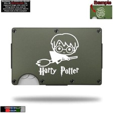 Harry Potter Escoba Chibi Dibujos Animados Grabado Láser En Una Billetera De Aluminio