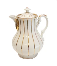 Berlin KPM Germany Porcelain Gilt Coffee Pot, Stripes 
