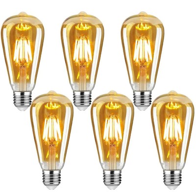 6Stk LED E27 ST64 Edison Vintage Retro Lampe Glühlampe Glühbirne Birne Warmweiß.