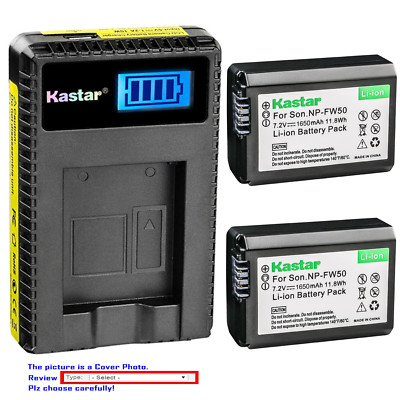 Kastar Battery LCD USB Charger for Sony NP-FW50 & Sony SLT-A33 SLT-A35 Camera