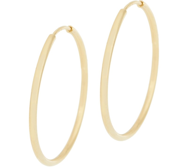 QVC Sterling Silver 1-1/8" Endless Hoop Earrings by Silver Style