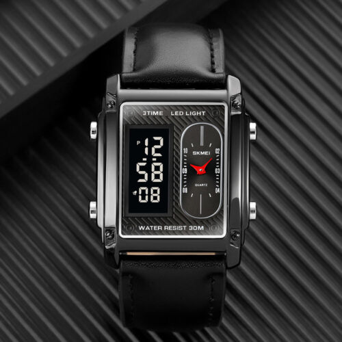 Cool Mens Analogue Digital Watch LED Date Stainless Steel Student Sports Watches - Picture 8 of 20