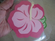Handmade 6" Hawaiian PINK HIBISCUS FLOWER Die Cut SCRAPBOOKING EMBELLISHMENT