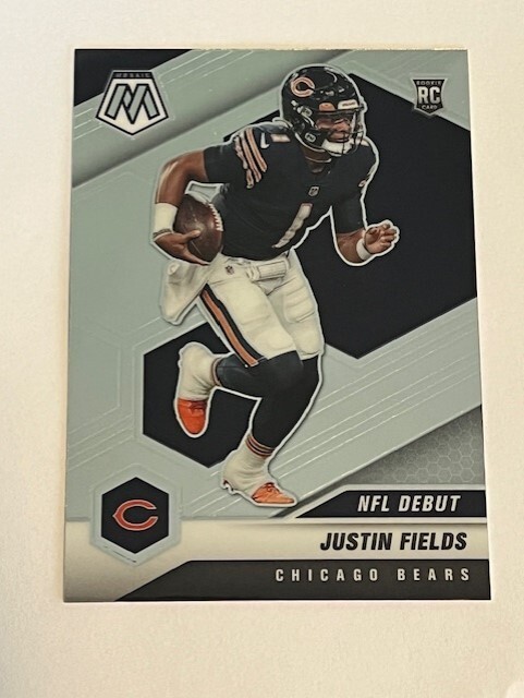 2021 Panini Mosaic #242 Justin Fields NFL Debut Chicago Bears RC