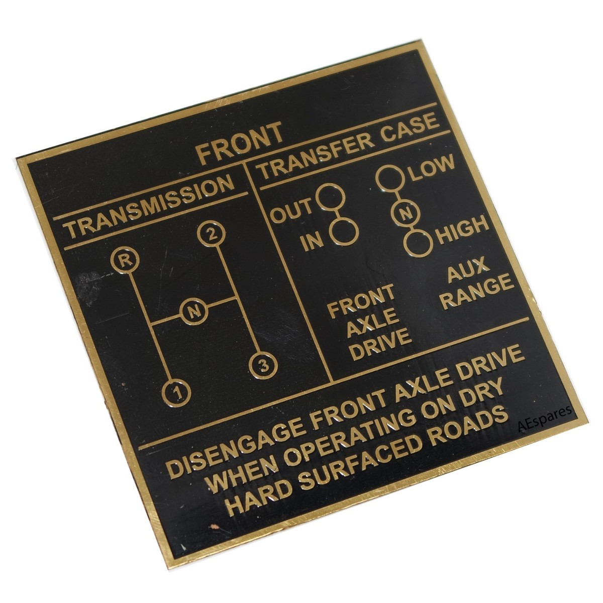 Brass Black Dash Data Plate 3 Unit For Jeeps Willys Ford CJ2A CJ3A