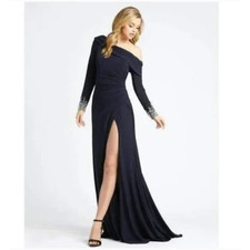 Mac Duggal Evening Jewel Cuffed Asymmetrical Gown 14