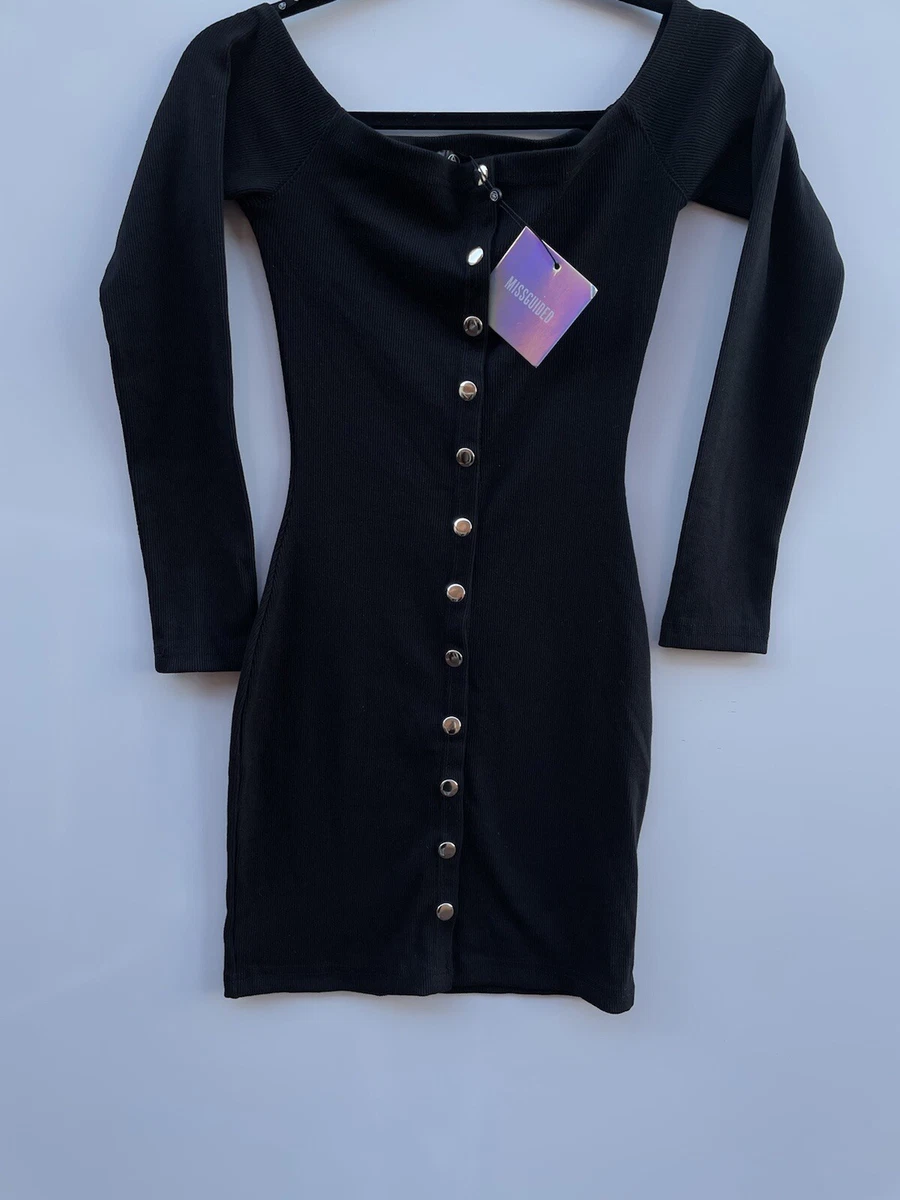 Missguided popper dress sale