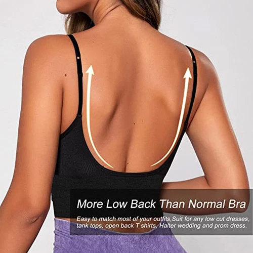 Women Strappy Sport Yoga Low U-Back Bralette Padded Bra Crop Top Cami Vest Tank - Bild 3 von 43