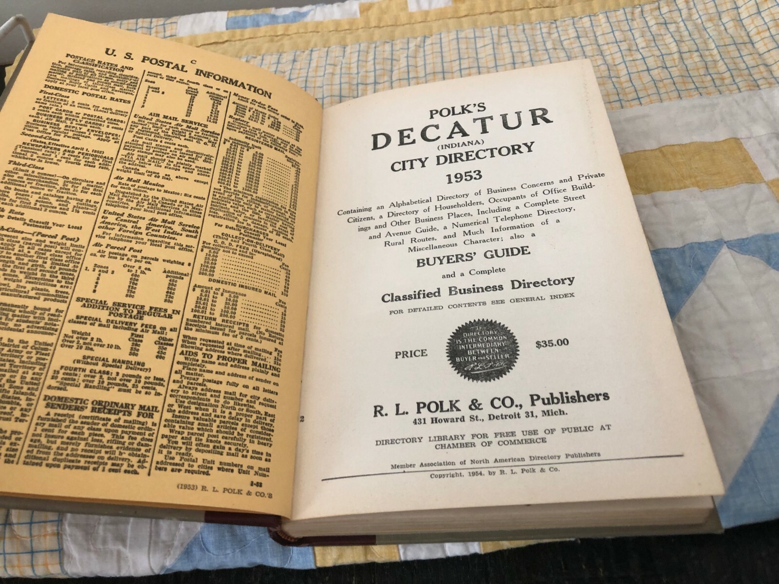 Polk's DECATUR Indiana City Directory Directories 1953 eBay