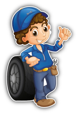 Kid Auto Service Cartoon Car Bumper Sticker Decal
