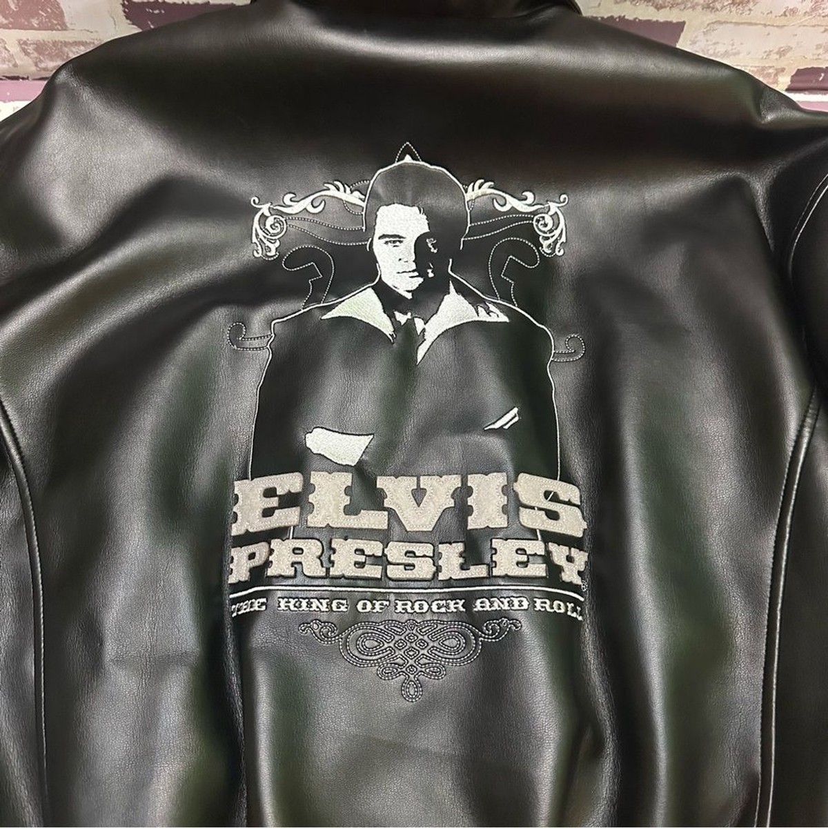 Elvis Presley Black Bomber Jacket with Ribbed Cuffs and Zip