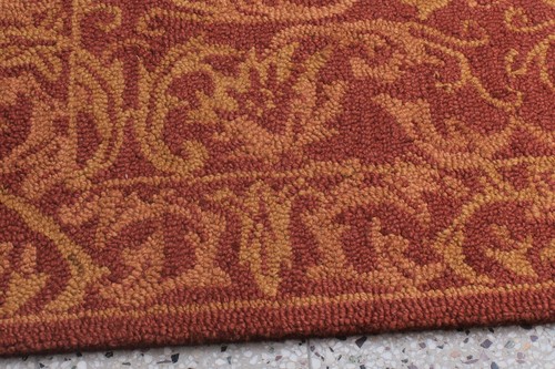 Red Rug Parisian Handmade Natural Wool Area Rug Living Room Oriental Carpets 5x8 - Picture 5 of 6