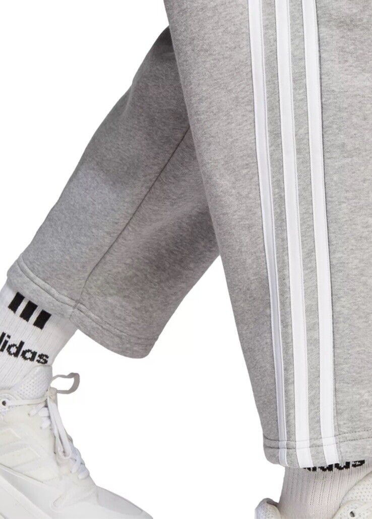 Adidas Women's Loose Fit Wide Straight Leg Grey Sweatpants Adidas Women's Loose Fit Wide Straight Leg Grey Sweatpants