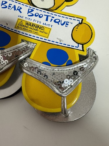 Infradito vintage Build A Bear paillettes argento nuovo con etichetta - Foto 3 di 5