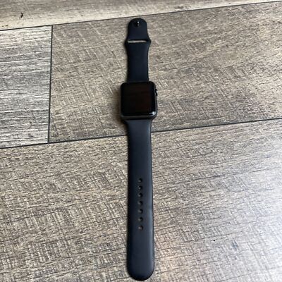 Apple Watch Sport 1 Gen 7000 Series Smartwatch Black Strap 42mm Aluminum Case