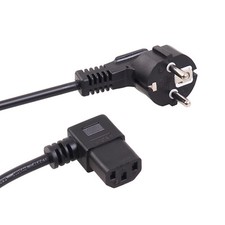 Winkel Stromkabel Netzkabel PC Kaltgerät Stecker EU Schuko 1,5m 3m 5m 3-PIN