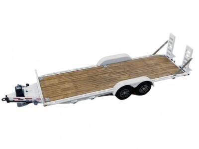WEISS BROTHERS - Anhänger Autotransport MIRSBERGER 2 Achsen weiß - 1/50 - WBR...